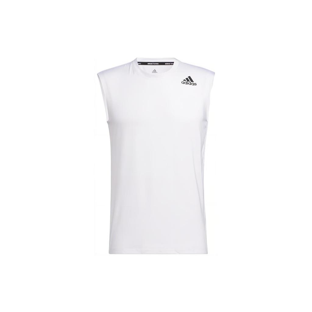 Adidas Tank Tops Men's White Crew Neck Moderate Straight Fit GM0519-