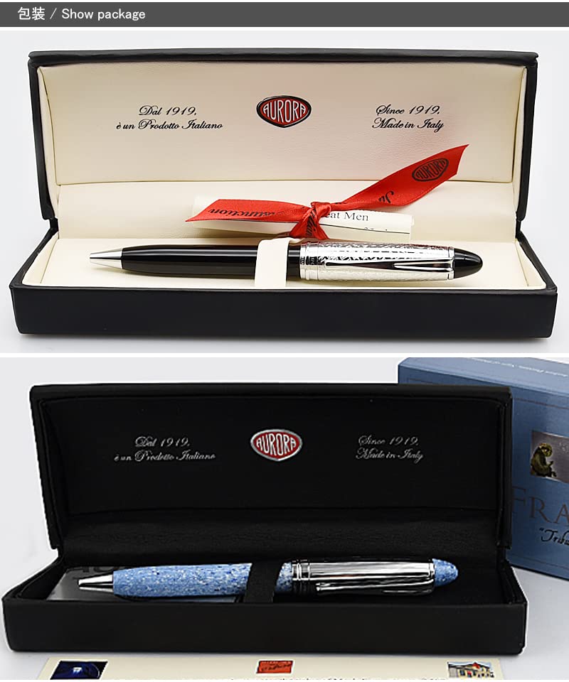 AURORA Epsilon Juventus Сатиновая шариковая ручка Черная с белой отделкой, колпачок, B35-JWN