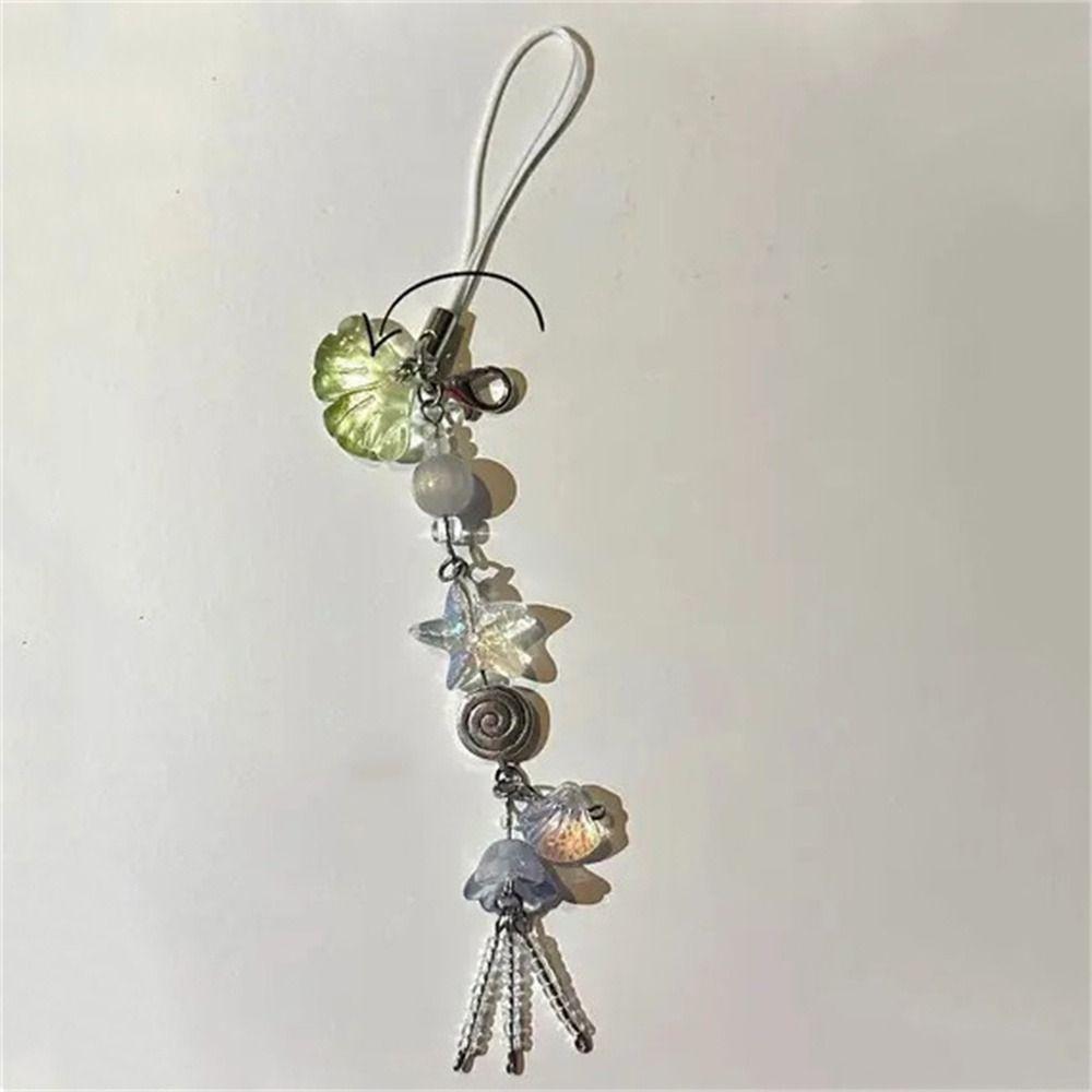 Ocean Style Jelly Fish Pendant Cellphone Strap Mobile Phone Chain Y2K Phone Lanyard Bag Keychain