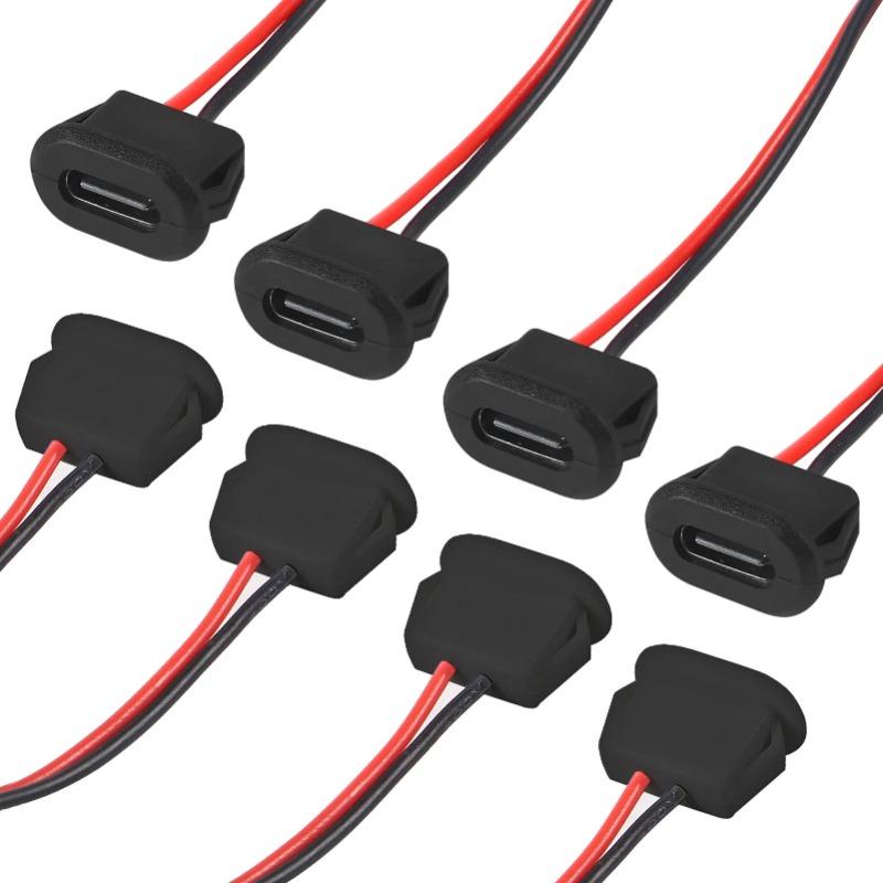 20/10/4/2pcs Type C Charger Plug Socket Connector Jack Female USB-C with Card Buckle 3A High Current Fast Charging Jack Port