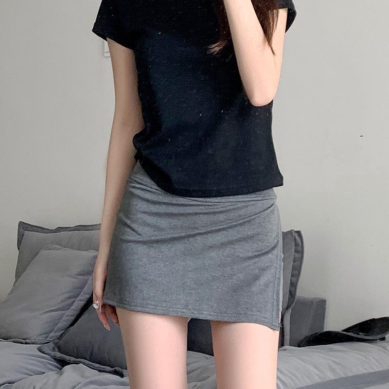 2024 Douyin High Waist Slimming A-line Bodycon Midi Skirt for Women
