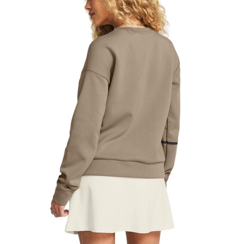 Under Armour Неудержимая сплошная тренировочная свободная толстовка с круглым вырезом и длинным рукавом женская толстовка цвета буйволиного хаки 1379835-203