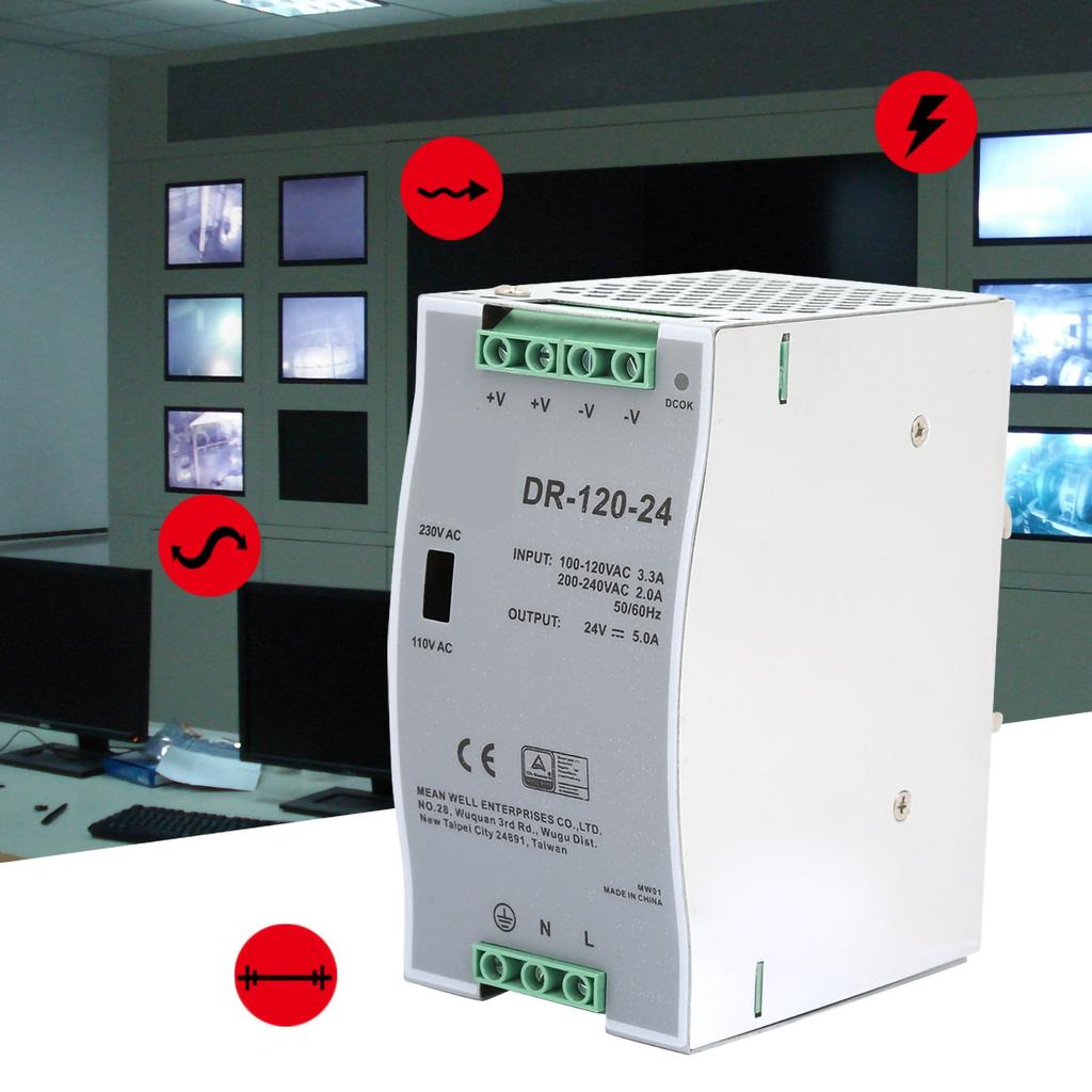 AC DC Power Source Pulse Width Modulation 24V 5A 120W