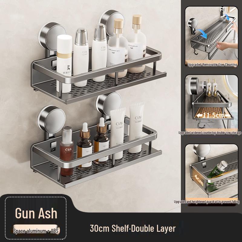 Настенная полка для ванной на присосках без сверления