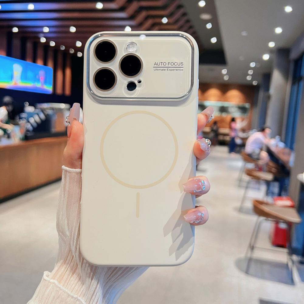 Совместим с iPhone 17, Жидкий силикон с большим окном, Полное покрытие, Тонкий круглый защитный чехол для Apple 16 с магнитной зарядкой