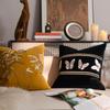Middle Ancient Style Fuzzy Butterfly Embroidered Bamboo Cushion Cover French Sofa Pillow Cover 45x45cm