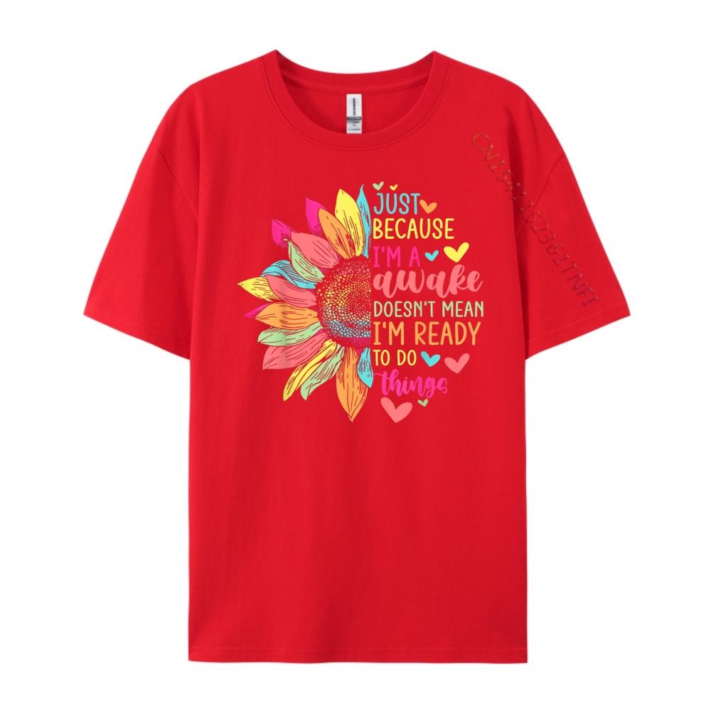 Just Because Im Awake Funny for Tweens Teens Retro Groovy Graphic Shirts Band Tshirts
