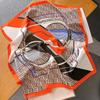 Luxury Skinny Silk Square Scarf Women Houndstooth Chain Print Foulard Head Hijab Neckerchief Lady Soft Satin Hairband Bag Ribbon