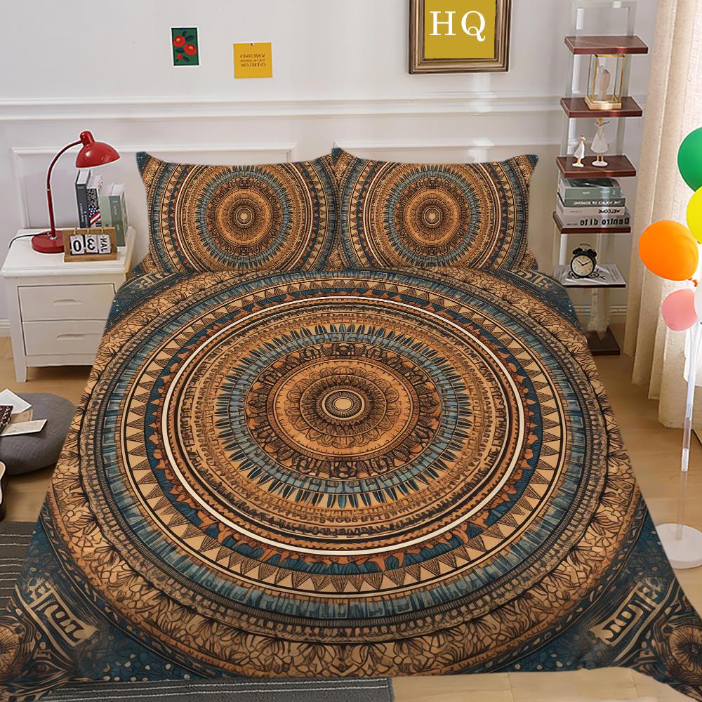 Mandala Printed Home Textiles Full Size Polyester Bed Clothes Woman Girl High Quality Comforter Cover Sets