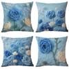 Новая 3D Имитация Плюшевая Наволочка Синяя Роза Пасторальный Дом Диванная Подушка Наволочка Украшение