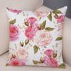 Rose Red Flower Pillowcase Decorative Bird Flower Plant Pillowcase Cushion Sofa Home Car
