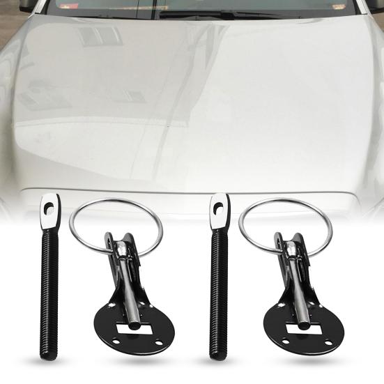2 Set Bonnet Lock Pin Durable Modified Parts Aluminum Alloy Hood Latch Pin Kit for Racing Cars