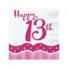 Салфетки на 13-й день рождения (Пакет из 18)