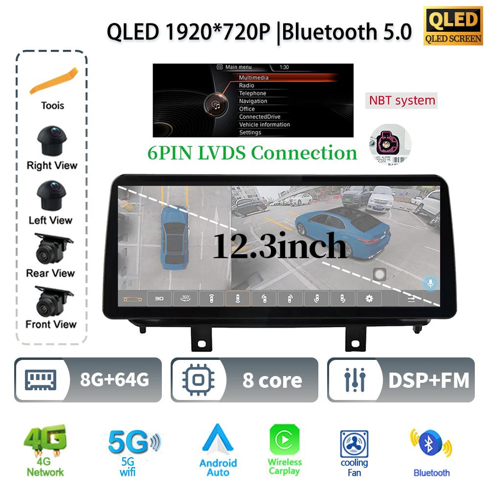 12,3" для BMW X5 F15 X6 F16 2014-2017 Android 14 автомобильное радио мультимедиа 4G GPS навигация Bluetooth стерео CarPlay сенсорный экран