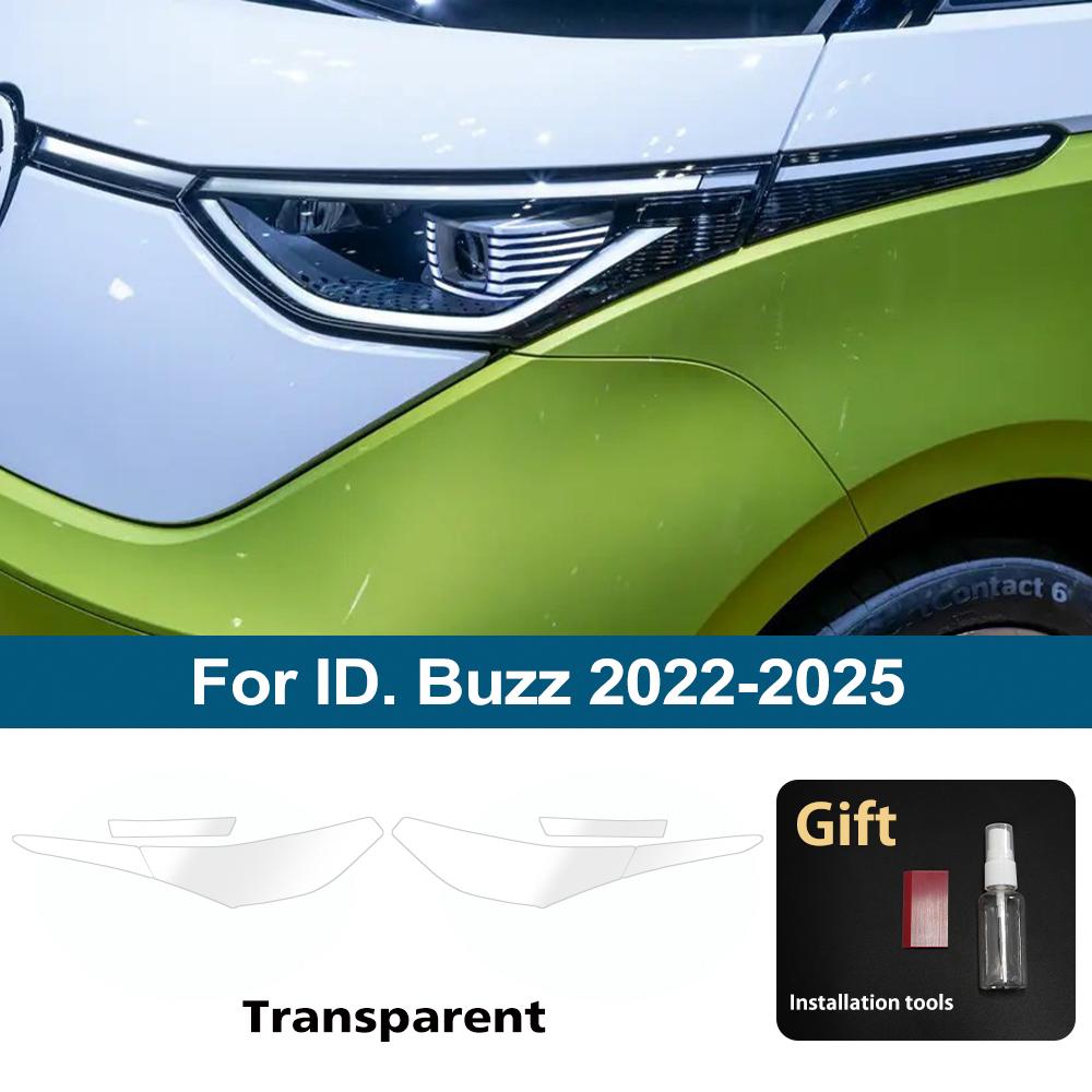 Для Volkswagen ID. Buzz 2026-2026 Черный Дымчатый Защитная Пленка для Автомобильных Фар TPU PPF Вырезанная по Размерам Антицарапающая Виниловая Пленка для Фар
