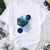 (Asian Size) Print Graphic Tee Watercolor Abstract Cute Ladies Women's Summer Top Female T Clothing Casual  Fashion Short Sleeve T-shirt