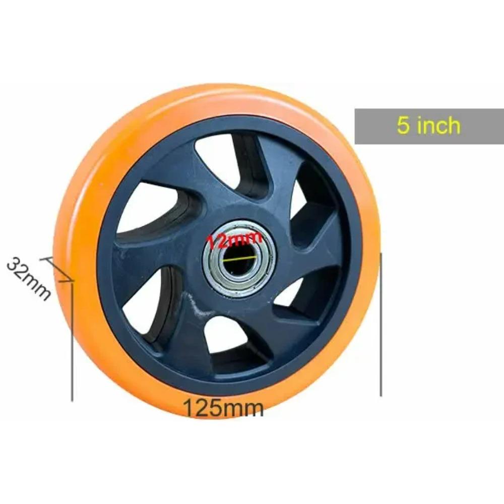 PU Replacement Caster Wheels with Double Bearings Orange Color High Load Capacity Wear Resistance Furniture Wheels