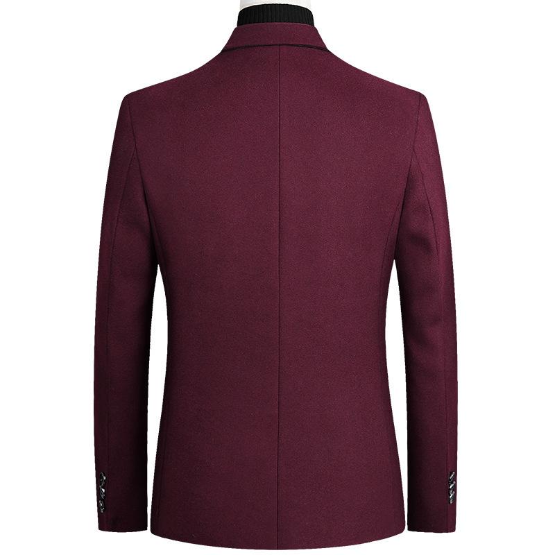 Woolen Small Suit Autumn and Winter Men's Jacket Business Casual Jacket Single Suit Men's