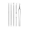 Stainless Steel Acne Needle Five-piece Set To Remove Blackheads, Pimples, Pimples, And  Particles Clip Tweezers