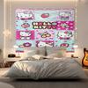 Гобелен Hello Kitty Настенное панно Кавайная Эстетичная Декор Комнаты Милое Настенное Искусство для Спальни Общежития Подростков Девочек
