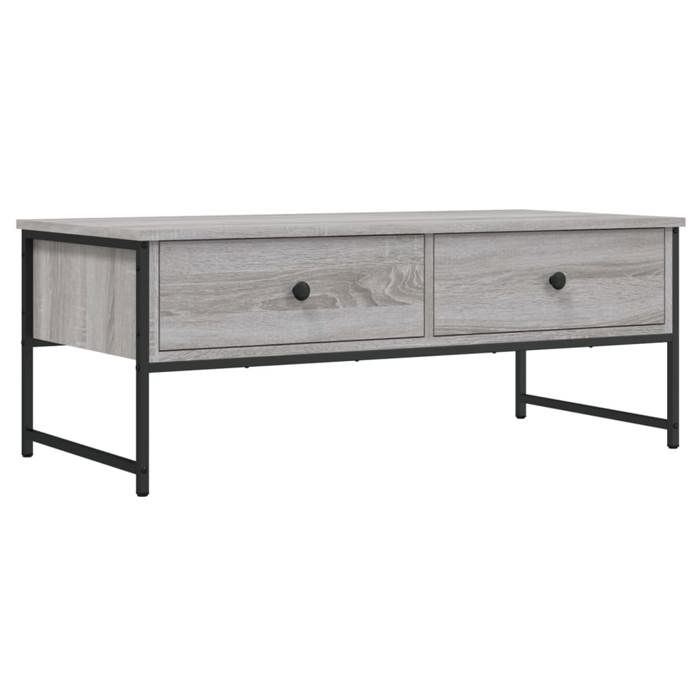 VidaXL Table basse sonoma gris 101x49x39,5 cm bois d'ingénierie 837740