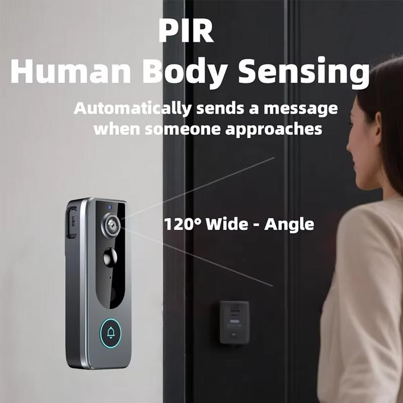 Водонепроницаемый беспроводной уличный дверной звонок IP65 с солнечным козырьком от дождя, камера, цифровой глазок для двери Tuya Eye, видеодомофон для умного дома