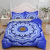 Mandala Duvet Cover Set Blue Flower Abstract Art Pattern Comforter Cover King Queen Size For Teen Adults Bedding Set With Zipper