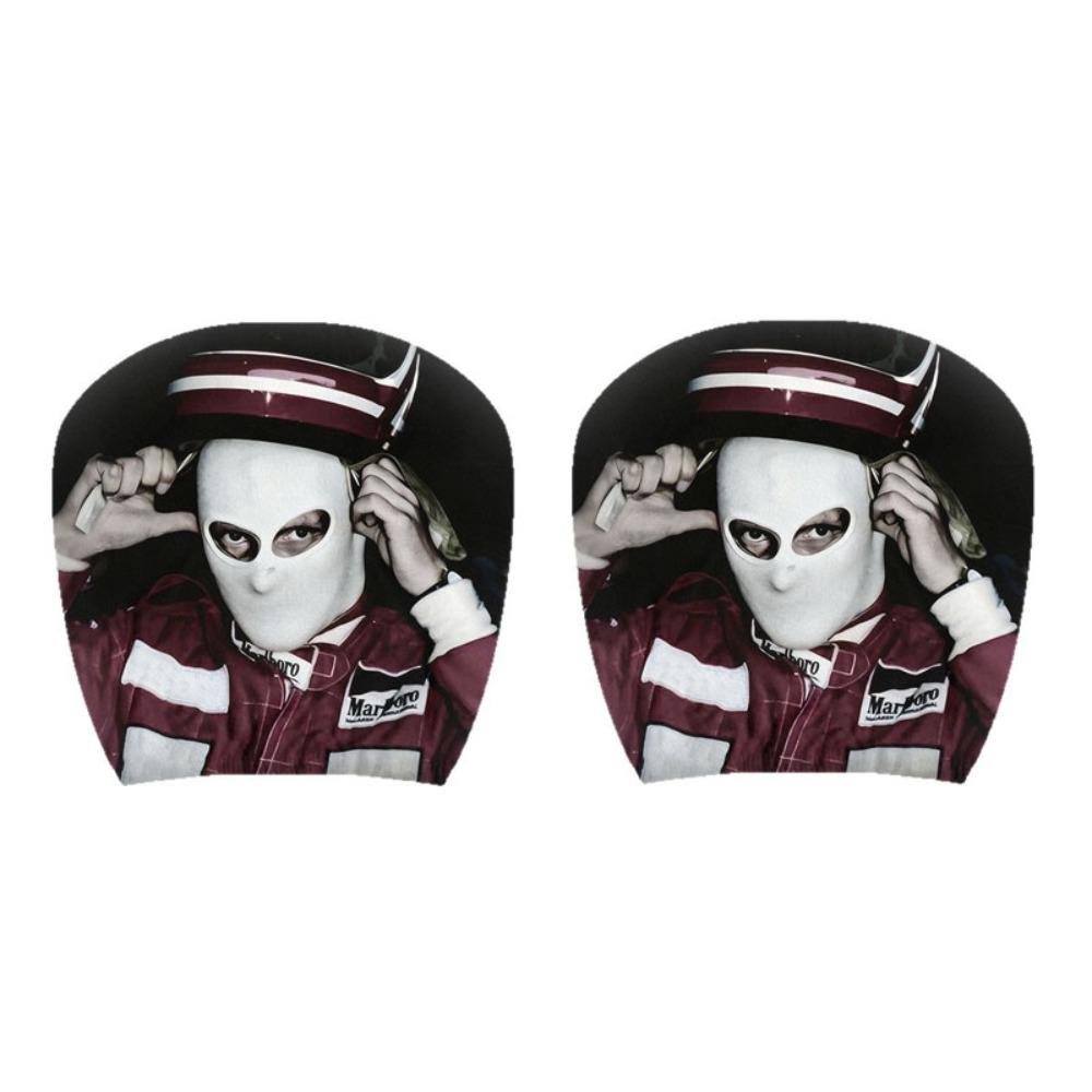 2 Pcs Ghost Headrest Covers 2D Stretch Neck Pillowcase Terrifying Car Interior Decor Universal Fit