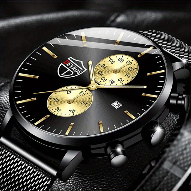 Men's Fashion Date Luminous Watch Men's Quartz Watch Steel Watch Men's Gift