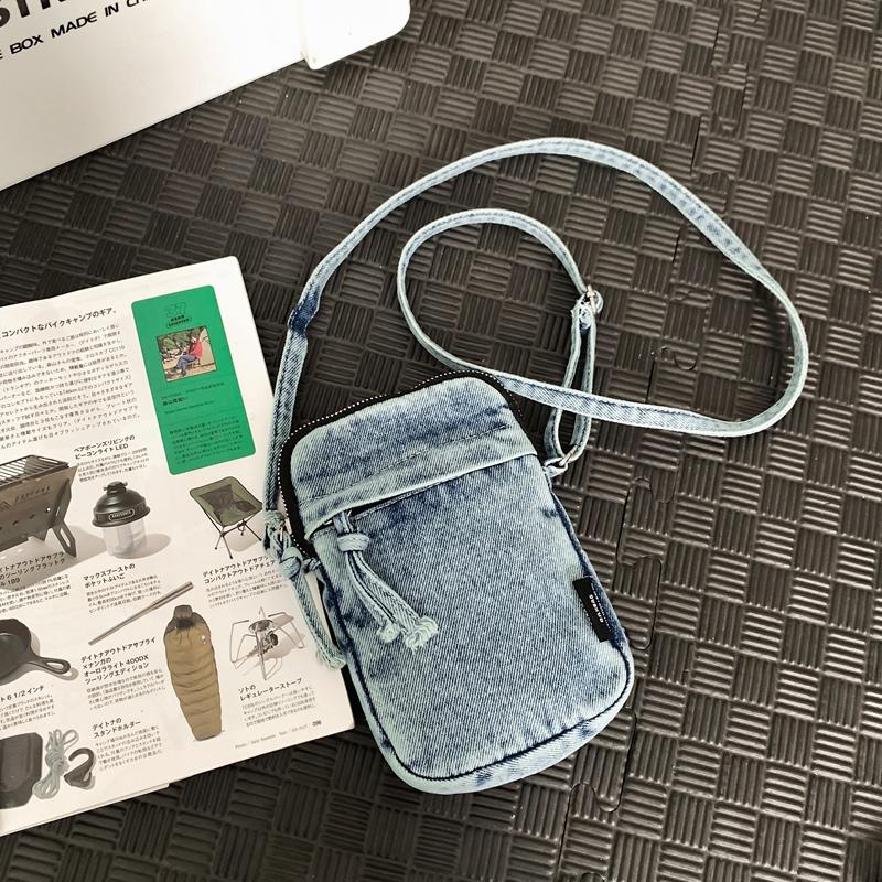 Джинсовая сумка для телефона на молнии, мини-сумка через плечо для женщин и мужчин