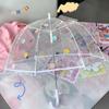 Прозрачный зонт в горошек для девочек – Легкий, куполообразный дизайн с милой мультяшной тематикой для школьниц