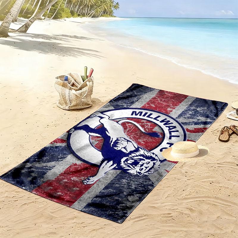 Millwall Print Beach Towel, Large Soft Quick Dry Towel for Beach Camping Swimming