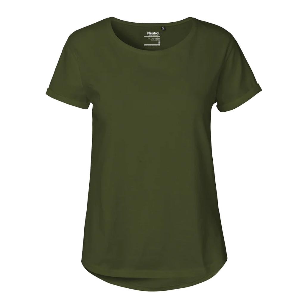 Neutral Womens/Ladies Plain Roll Sleeve T-Shirt