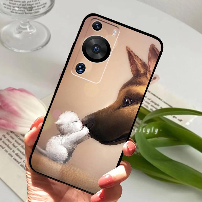 Для чехла Huawei P60 Мягкий силикон ТПУ Задняя крышка телефона Для чехлов Huawei P60 Pro Животный бампер Для HuaweiP60 P60Pro Защитный