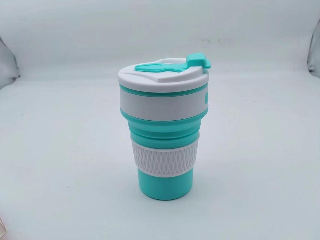 Creative Portable Folding Silicone Coffee Cup with Lid and Custom Logo