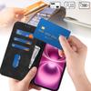 For iPhone 16 Plus Stand Case Magnetic Closure Skin Touch Leather Flip Phone Cover with Wallet