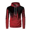 Spring Fall Men Sport Hoodie 3D Contrast Color Printing Drawstring Hooded Long Sleeves