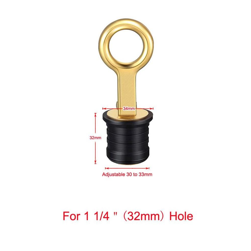 Snap-Handle Drain Plug – 316 Stainless Steel & Brass, Fits 3/4" 1" 1-1/4" Holes, Cam-Lock Marine Boat Drain Plug