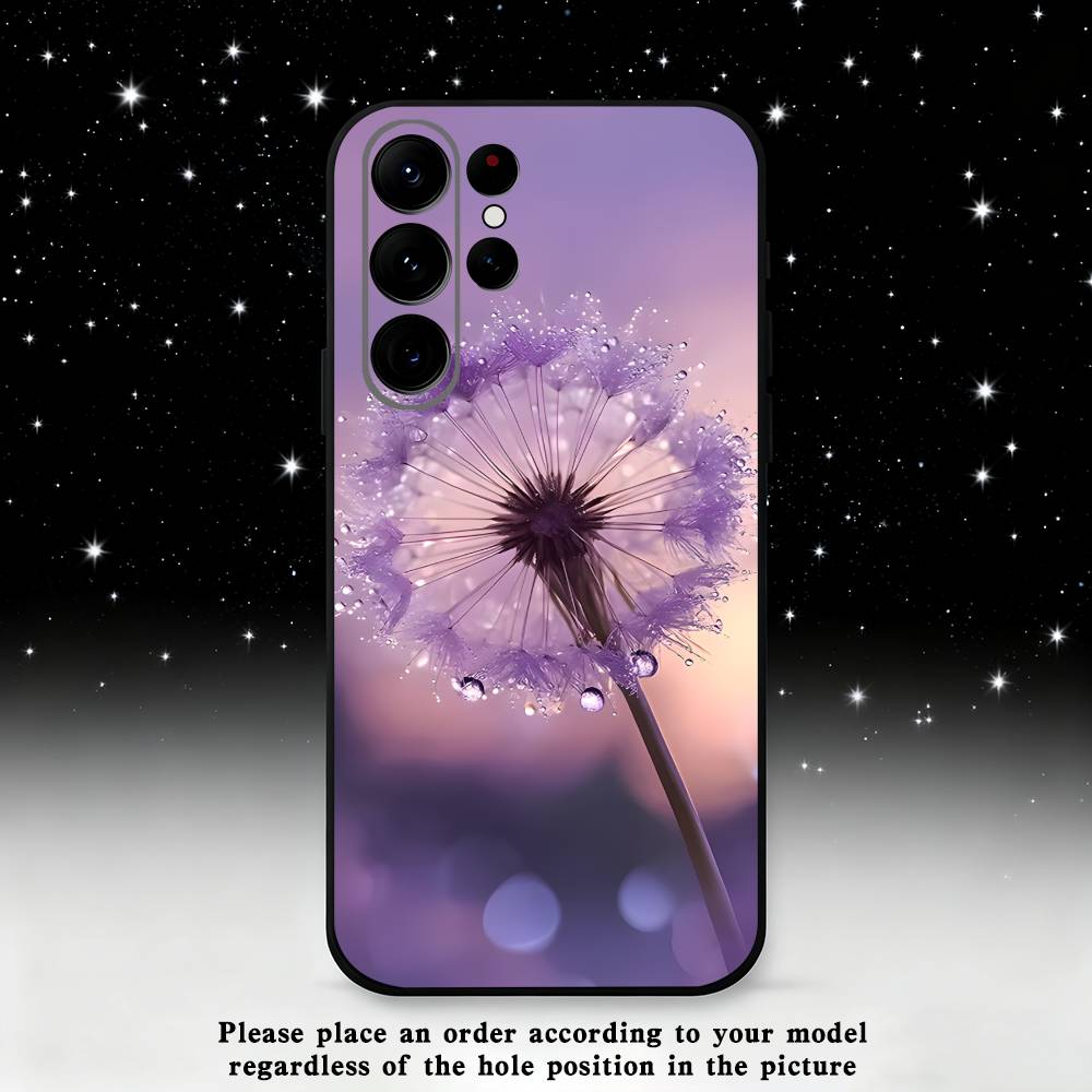 Dandelion Art Phone Case For Samsung S25,S24,S21,S22,S23,S30,Ultra,S20,Plus,Fe,Lite,Note,10,9,5G Black Cover