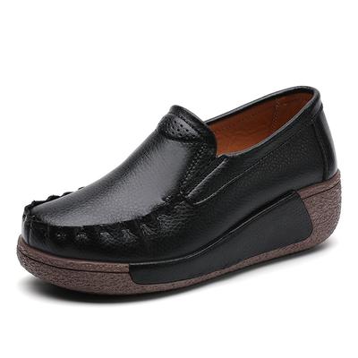 35-41 Женские туфли большого размера на толстой подошве с высокой посадкой из губки Туфли для мам Туфли без каблука Туфли-лоферы