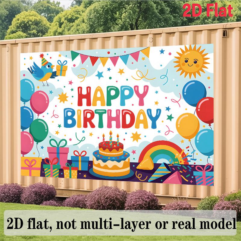 Polka Dot Balloon Birthday Banner, Festive Party Backdrop Wall Decor for Home