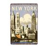 New York Metal Posters Vintage Tin Sign USA Flag Bar Pub Club Toilet Wall Decor Home Plate Retro Plaques 20x30 Cm