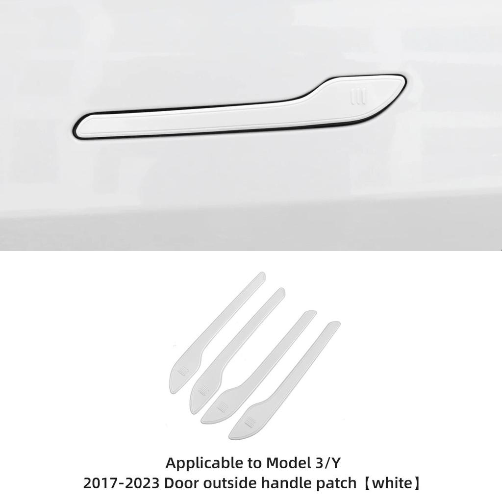 LUCKEASY для Tesla Model 3 YS 2016-2023, автомобильные аксессуары, нашивка на дверную ручку, ABS, декоративные наклейки на дверную ручку
