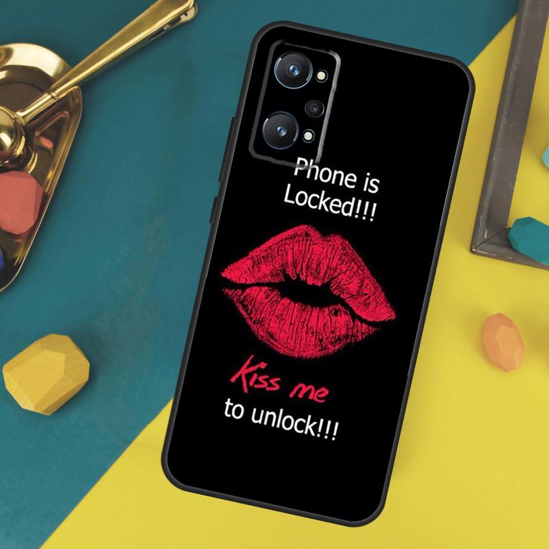 Kiss Me Lips Lipstick Case For Realme 10 11 12 13 14 Pro Plus GT 5 6 6T GT7 Pro C67 C61 C53 C51 C21Y C25S C55 C75
