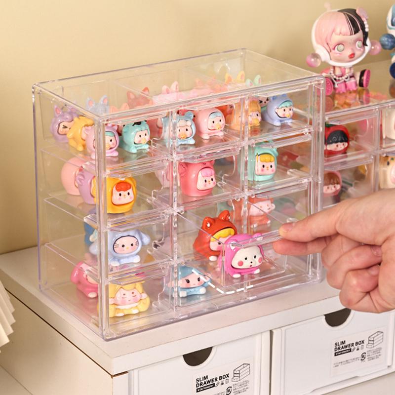 Глухая коробка, симпатичная коробка для хранения, многослойная прозрачная перегородка, портативная многофункциональная глухая сумка, способная фигурка, коробка для хранения