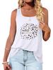 Женская модная майка без рукавов с принтом, летняя повседневная футболка с круглым вырезом, пуловер, свободная женская майка с круглым вырезом