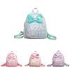 Baby Girl Backpack Pu Material With Glitter Sparkle For Preschool Kids