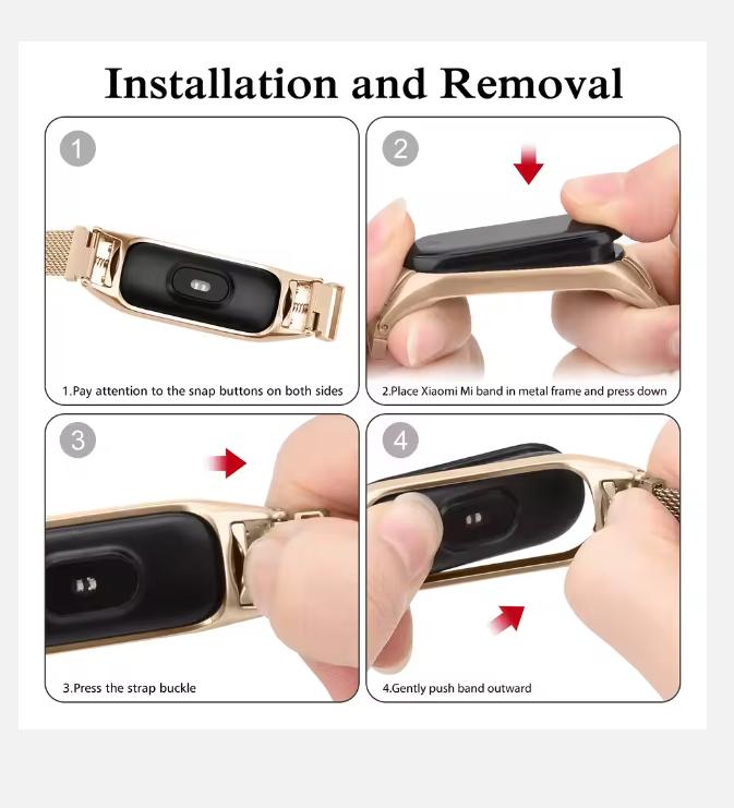 Milanese for Xiaomi Mi Band 8 7 6 Strap Correa Mi Band 4 Stainless Steel Metel Bracelet Miband6 Band4 for Xiaomi Mi Band 5 3 4 6 7
