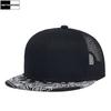 Летняя сетчатая шляпа Snapback Бейсболка в стиле хип-хоп Черная баскетбольная шляпа Snapback с принтом