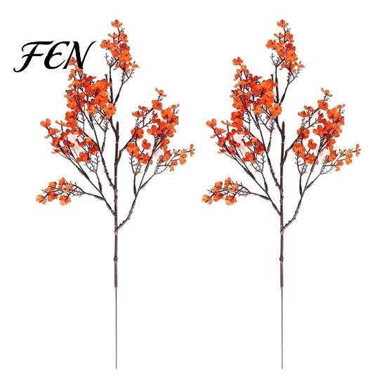 Safe Faux Floral Decor for Pets Realistic Artificial Flowers Autumn Home Decoration, Silk Decorative Entryway Branches Halloween Table Centerpiece And